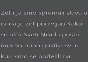 Zet i ja smo spremali slavu a onda je zet podivljao